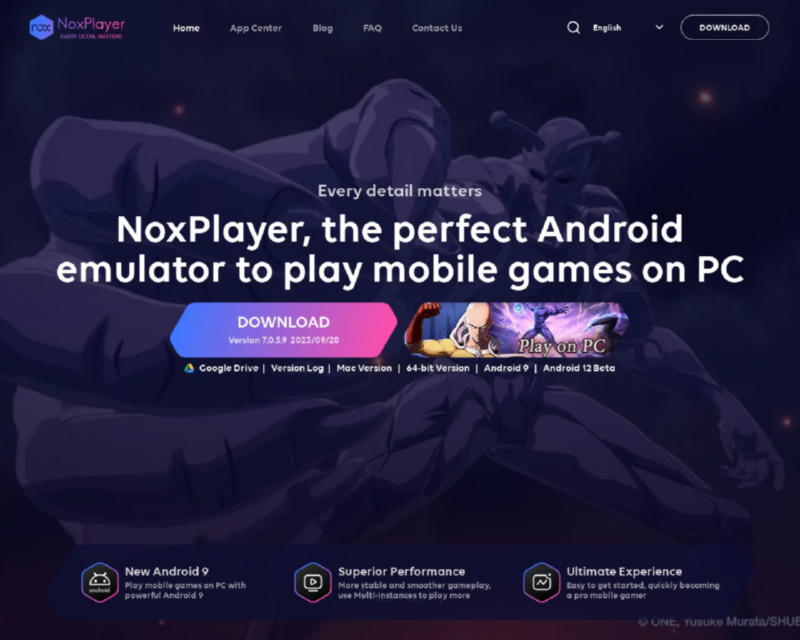Картинка скриншота сайта - NoxPlayer - идеальный Android эмулятор для игр на ПК