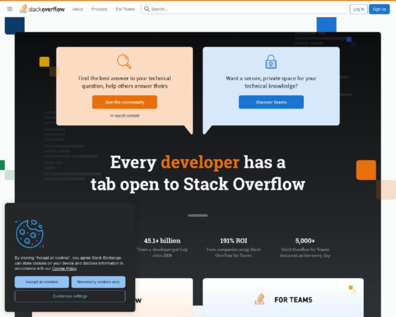 Stack Overflow — это популярный веб-сайт, предназначенный для программистов
